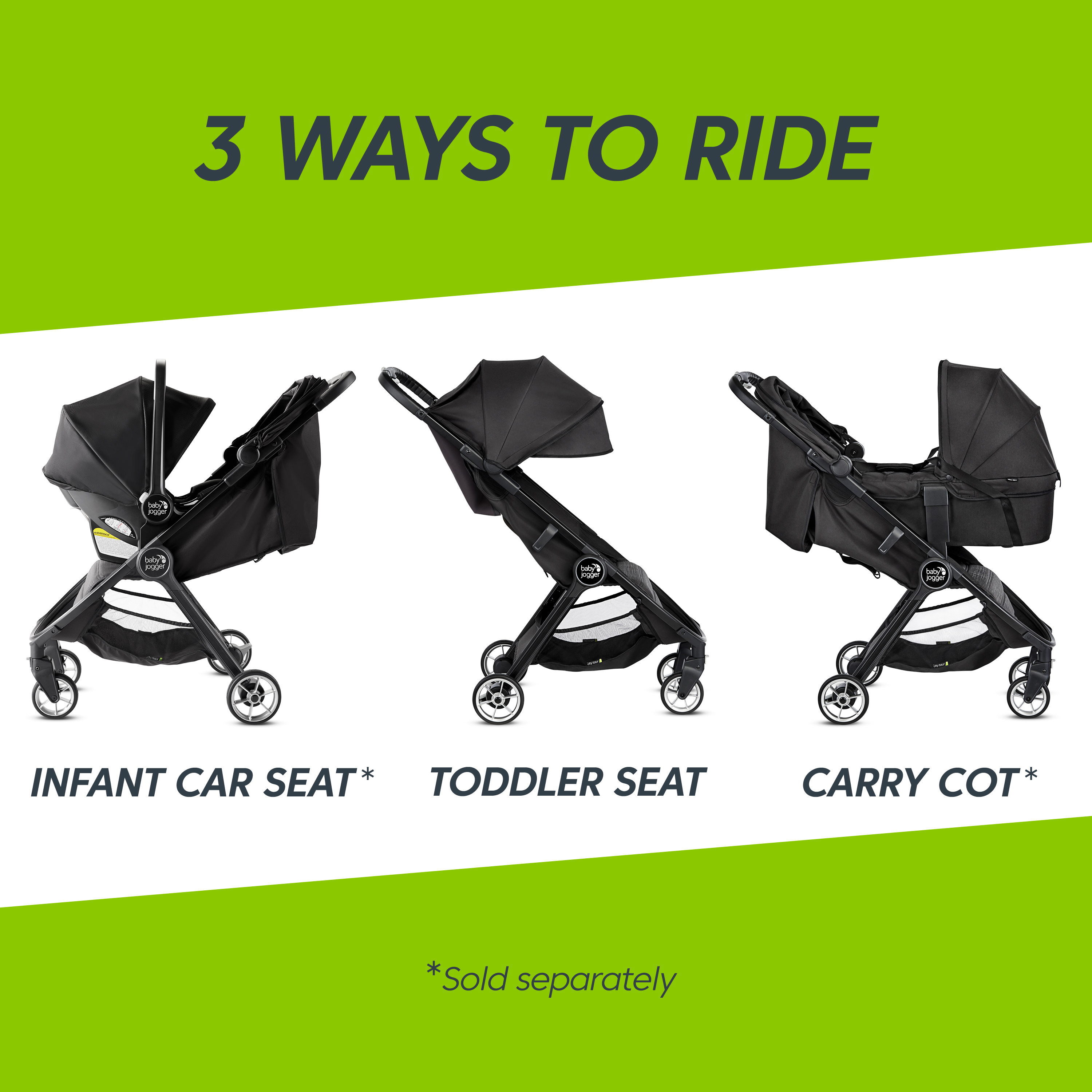 Baby Jogger City Tour 2 Lightweight Ultra Compact Folding Travel Stroller, Gray - image 4 of 10