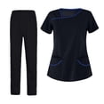 thumbnail image 1 of Uniformes de mujer Scrub, pantalones de enfermera, trajes de trabajo de médico, ropa cómoda, pantalones largos de manga corta para el de la Negro Sunnimix Pantalones médicos de enfermera, 1 of 8