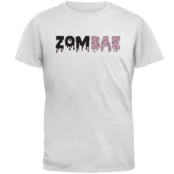 Halloween Zombae Zombie Brain  Mens T Shirt White LG