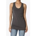 thumbnail image 3 of Women's Premium Cotton Vest Basic Soft Stretch Racerback Tank Top Solid Color, 3 of 8