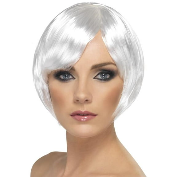 Smiffys Babe Short Bob Costume Wig Adult White One Size Female