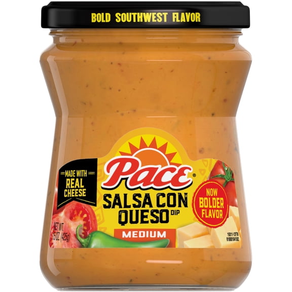 Pace Medium Salsa con Queso Dip, 15 oz Jar