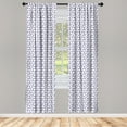 thumbnail image 3 of Ambesonne Navy Blue Curtains, Anchors and Helms, Pair of 28"x84", Dark Blue White, 3 of 5