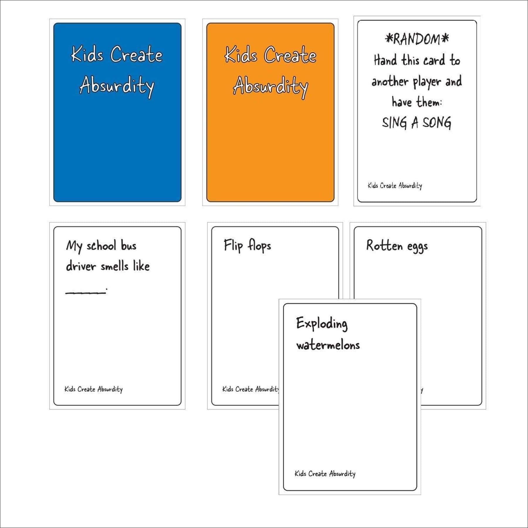  Kids Create Absurdity: Laugh Until You Cry- Funny Card Game for  Kids Family Game Night- A Fill in The Blank Card Game Stocking Stuffer for  Kids : Toys & Games