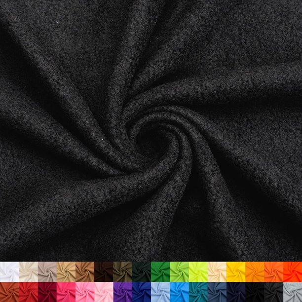 3 yardas de tela polar negra lisa 100% poliéster de 152 cm