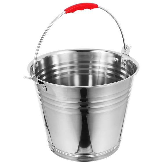 GOOHOCHY Stainless Steel Bucket 1Pack Silver for Food Bucket in Home Kitchen