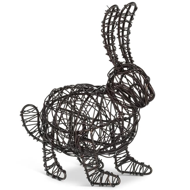 5 in. Woven Crouching Rabbit Statue, Black - Large - Walmart.com
