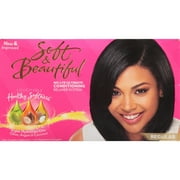 Soft & Beautiful Regular No-Lye Conditioning Relaxer Kit - Relaxed Hair. Coconut, Olive, and Argan Oil.