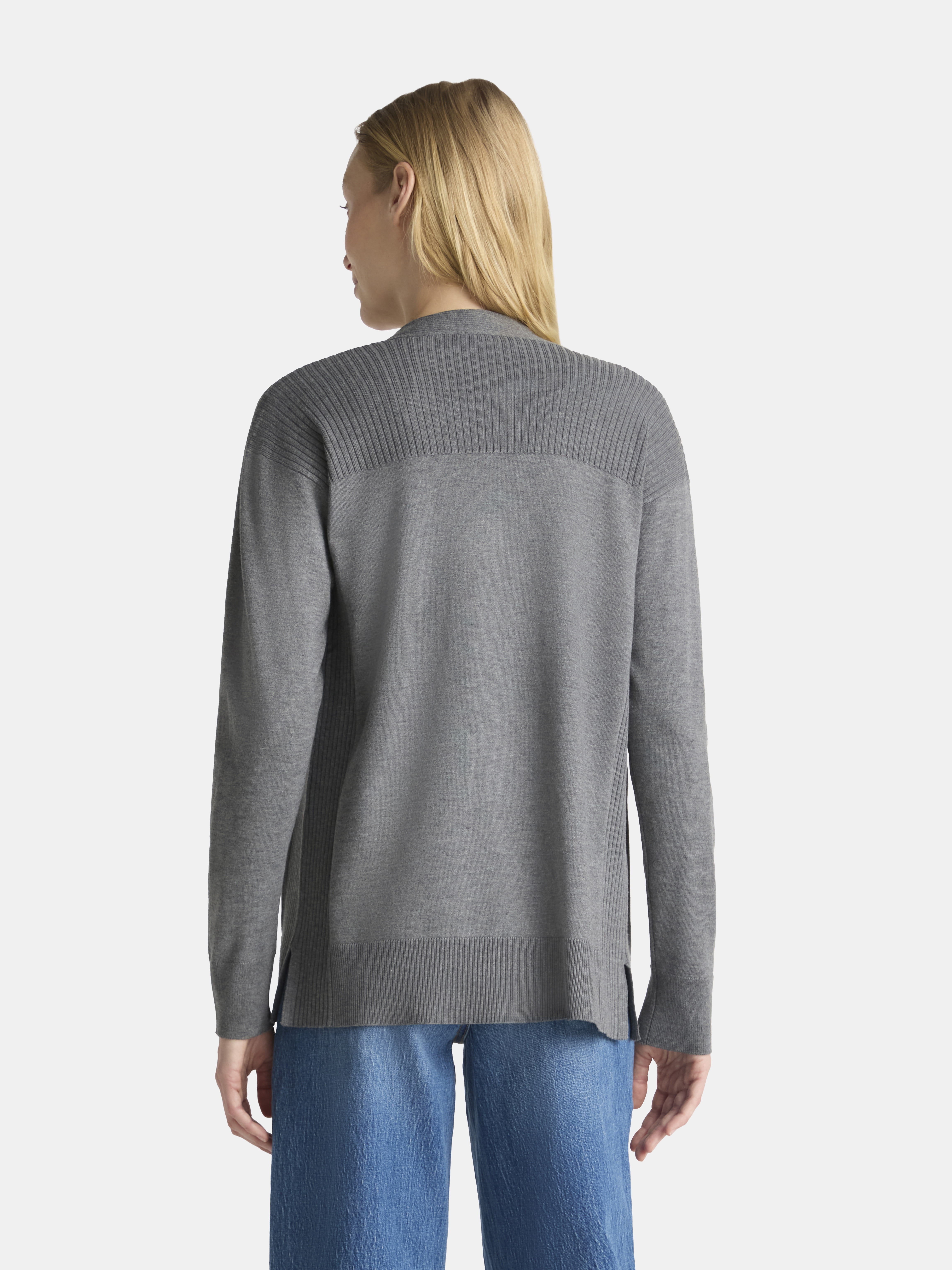 Time and Tru Women's and Women's Plus Open Front Cardigan Sweater, Sizes XS-4X