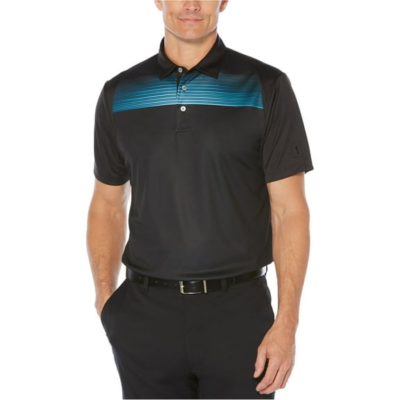 PGA Tour Mens Glowing Polo Shirt, Grey, Small