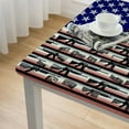 thumbnail image 4 of BANET  American Flag Decorative Table Cover for Kitchen, Grunge USA Flag Military Guns Oblong Tablecloth Dining Table Cloth Tabletop Tablecloths for BBQ Picnic Coffee White, 4 of 7