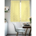 thumbnail image 4 of Yellow White Plaid Sheer Curtains 72 Inch Length 2 Panels Set, Modern Retro Geometric Checkered Voile Window Treatment Rod Pocket Curtains Sheers Drapes for Bedroom/Living Room/Kitchen 52"x72"x2, 4 of 7