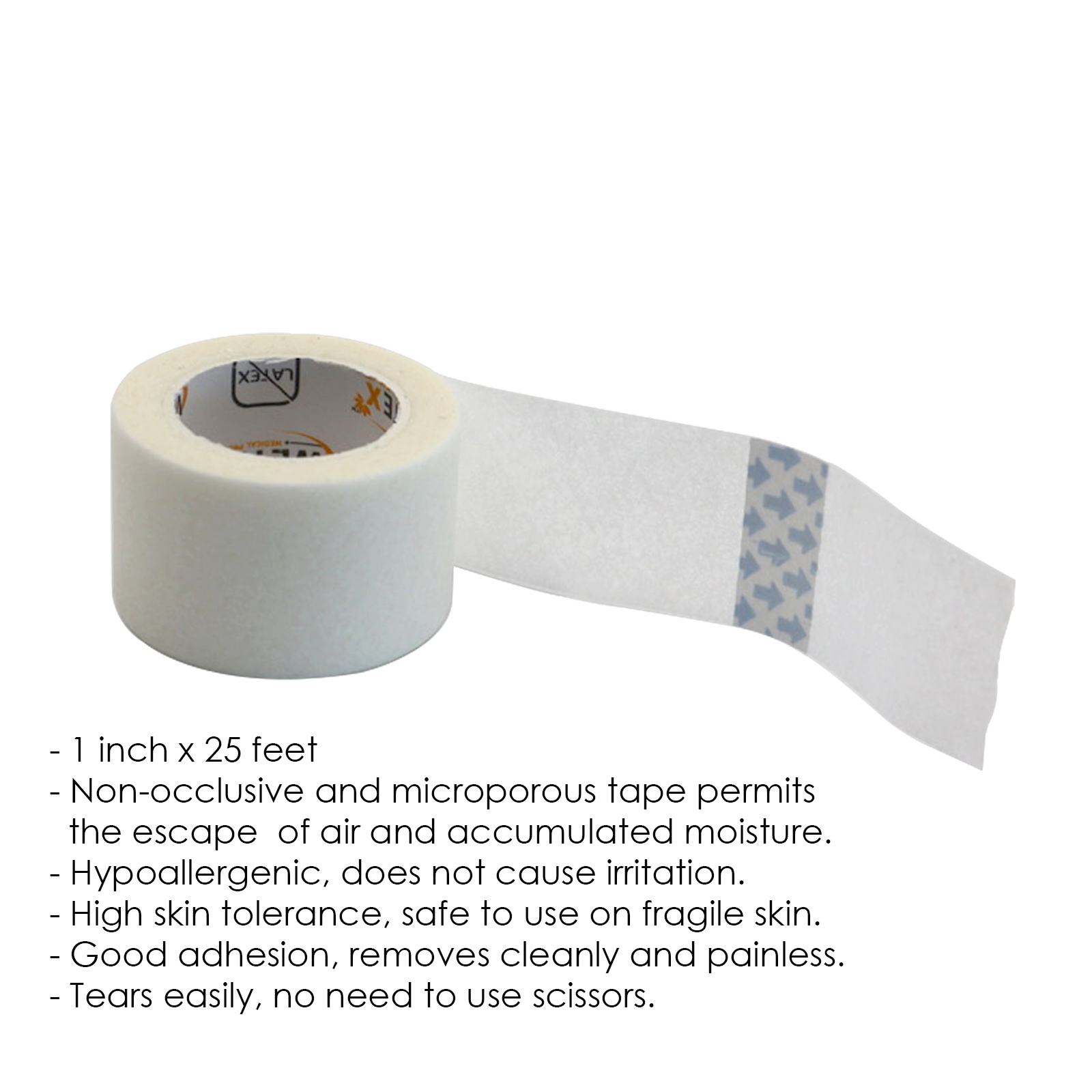 72 Rolls Surgical Paper Tape, FDA, Medium, White