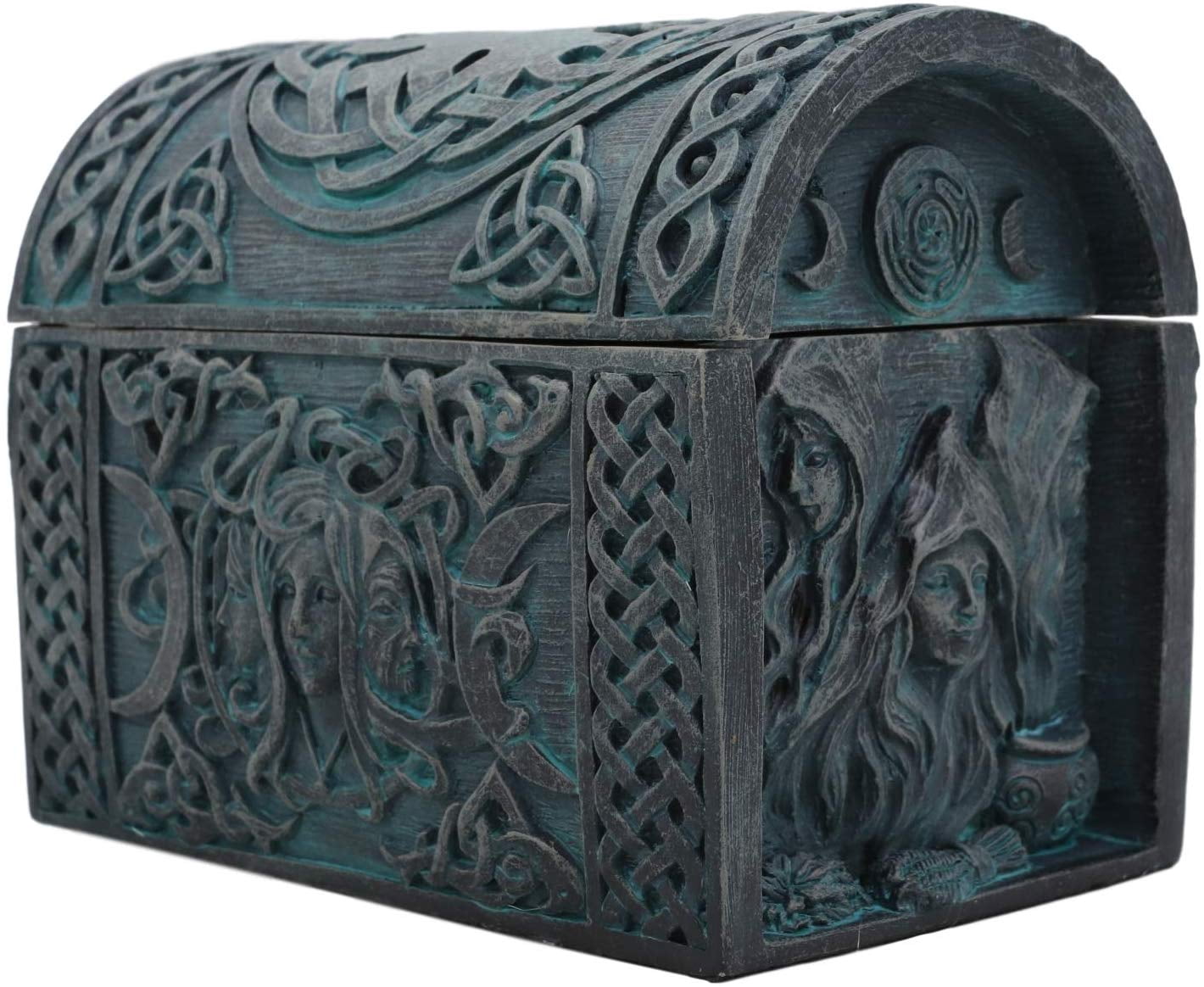 Ebros Celtic Triple Goddess Mother Maiden Crone Decorative Jewelry Box 4.75"W