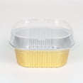 thumbnail image 1 of Zhuge 100 mini moldes de aluminio para hornear cupcakes con tapas, recipientes desechables para pasteles, moldes para flan, pudín, suflé, fiesta, boda (dorado), 1 of 5