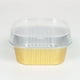 thumbnail image 1 of Nvzi 100 mini moldes de aluminio para hornear cupcakes con tapas, recipientes desechables para pasteles, moldes para flan, pudín, suflé, fiesta, boda (dorado), 1 of 5