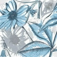 thumbnail image 2 of Grey, Jace 26x26 White Modern Wood Framed Museum Art Print Titled - Sketch Flowers Blue, 2 of 4