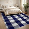 thumbnail image 3 of ODIKA 8'x10' Washable Area Rug Non-Shedding, Easy Care, Layering Striped Welcome Plaid Border Front Door Large Rectangular for King Size Bedroom Under Bed, Master Suite, 3 of 7