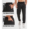 thumbnail image 2 of Potopok 3 Pack Sweatpants for Men Tapered Mens Joggers Pants with Zip Pockets Slim Fit Running Gym Sweat Pants Gifts for Men, 2 of 7