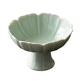 thumbnail image 3 of Soporte de cerámica para frutero perfecl con patas soporte de exhibición para postre forma de loto decorativa Verde claro, 3 of 8