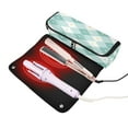 thumbnail image 2 of Hair Tools Travel Bag with Removable Heat Resistant Mat for Straighteners, Curling Iron and Haircare Accessories Teal Argyle Pattern, 2 of 8