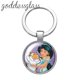 thumbnail image 4 of Disney-llavero de la princesa Jasmine Aladdín, accesorio para llaves de coche, lámpara, foto, cabujón de cristal, soporte para anillo, regalo, 4 of 4