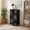 Color-1, variant on 4 Drawer Vertical Storage Dresser black flowers white with Wood Top Fabric Pull Drawers