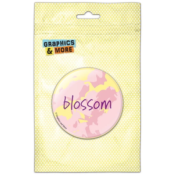 Blossom Pink Yellow Pinback Button Pin Badge