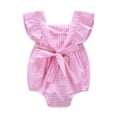 thumbnail image 5 of Barboteuse Sans Manches à Rayures Roses pour Bébés Filles, Tenue d'Été, 5 of 5