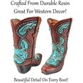 thumbnail image 5 of Urbalabs Western Mini Cowboy Boot Vase Toothpick Pencil Holder Teal Red Pink Cowboy Flower Vase Decorative Boots Vases Rustic Decor Country Living Wedding Centerpiece (Classic Teal), 5 of 7