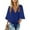 Dark Blue, variant on tasrioml Women Summer Shirt V-neck Half Sleeve Buttons Placket Lace-up Shirt Tops Solid Color Loose Fit Commuting Style Shirt