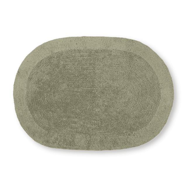 Bouclair Teal Oval Tufted Bath Mat 22x32 in (56x81 cm)