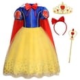thumbnail image 1 of Vestido de princesa Costume COTRIO con capa y corona, varita, talla 10, 1 of 6