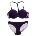 thumbnail image 2 of Conjunto de sujetador con aros de encaje floral Sujetador push up para mujer Calzoncillos de lencería 32B-38B 32B-70B Soledad Conjunto de sujetador push up para mujer, 2 of 10