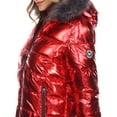 thumbnail image 6 of White Mark Women's Metallic Hooded Puffer Coat, 6 of 6