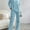 Blue, variant on Women's Pajama Sets Long Sleeve Short Sleeve 2 Piece Lounge Sets Ribbed Knit Sweater Sleepwear