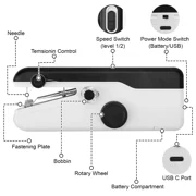 Portable DIY Mini Sewing Machine Electric Stitch Hand Travel Household