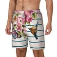 thumbnail image 2 of Gaeub Bird and Floral Mens Swim Trunks Stretch Beach Shorts Quick Dry for Men Swim Shorts Swimwear with Pockets- Medium, 2 of 9