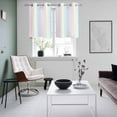 thumbnail image 4 of Colorful Striped Kitchen Curtains Small Short 39 Inch Length, Rainbow Color Stripes Grommet Top Bedroom Living Room Curtains, Light Filtering Cafe Curtain Drapes 2 Panels Set 55''x39'', 4 of 9