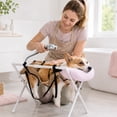 thumbnail image 5 of Pet Bathing Hammock for Dogs Foldable Grooming Table with Pillow Adjustable Straps Stainless Steel Independent Stand Travel Home Grooming,Brown, 5 of 5