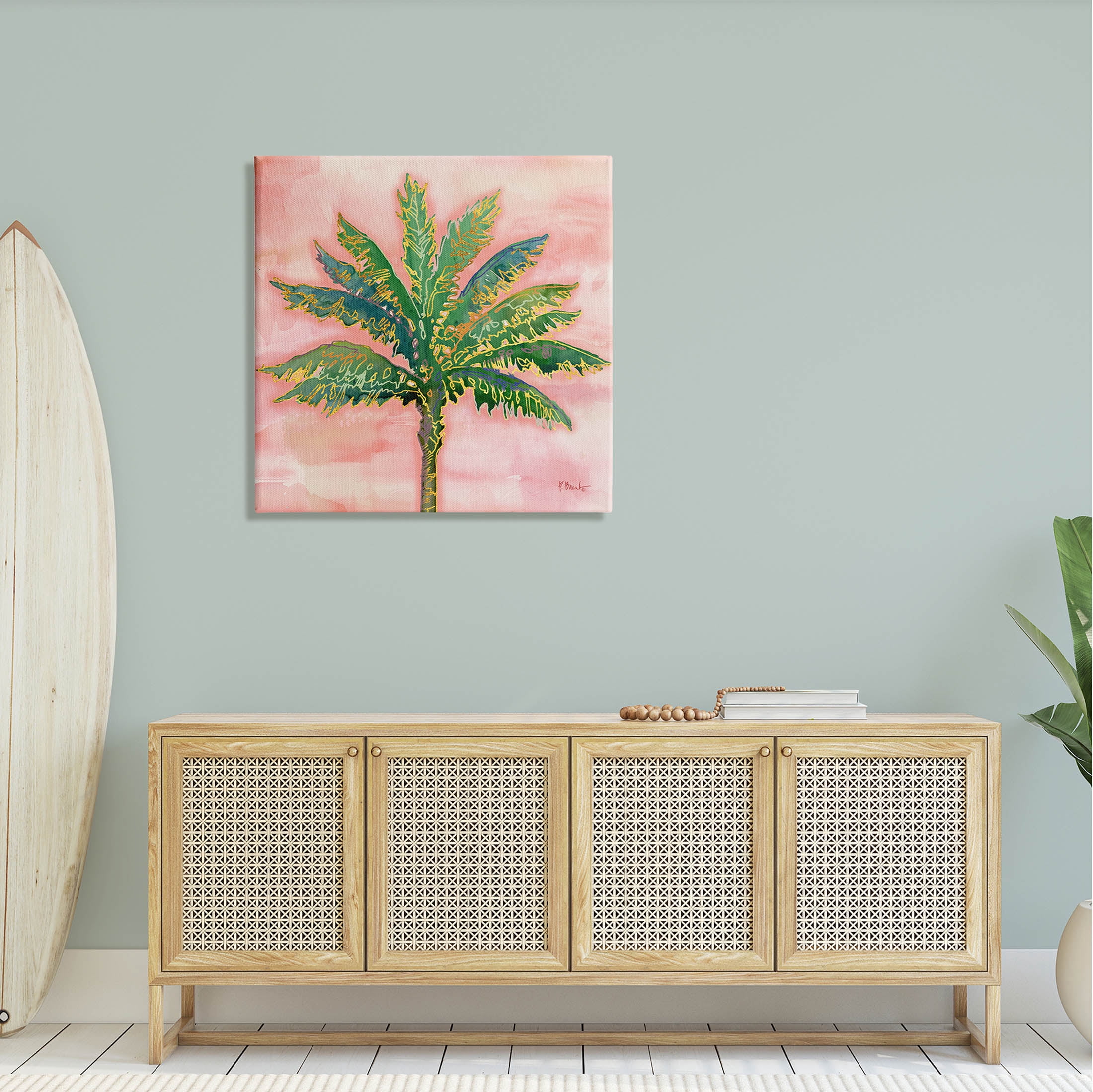 Sunset Palm Tree Glam Detail Botanical & Floral Graphic Art Gallery Wrapped Canvas Print Wall Art
