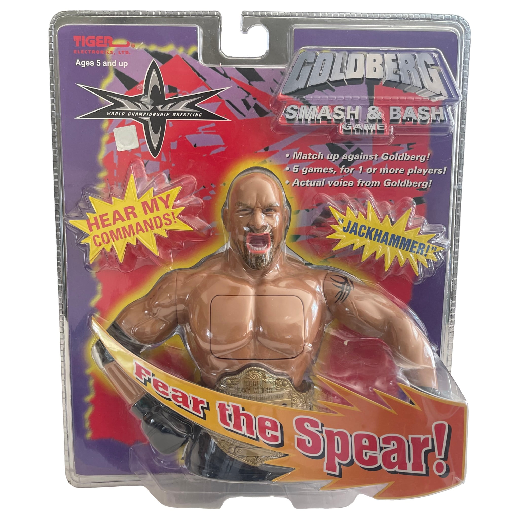 Handheld Goldberg Smash & Bash Electronic Wrestling Game Fear the Spear