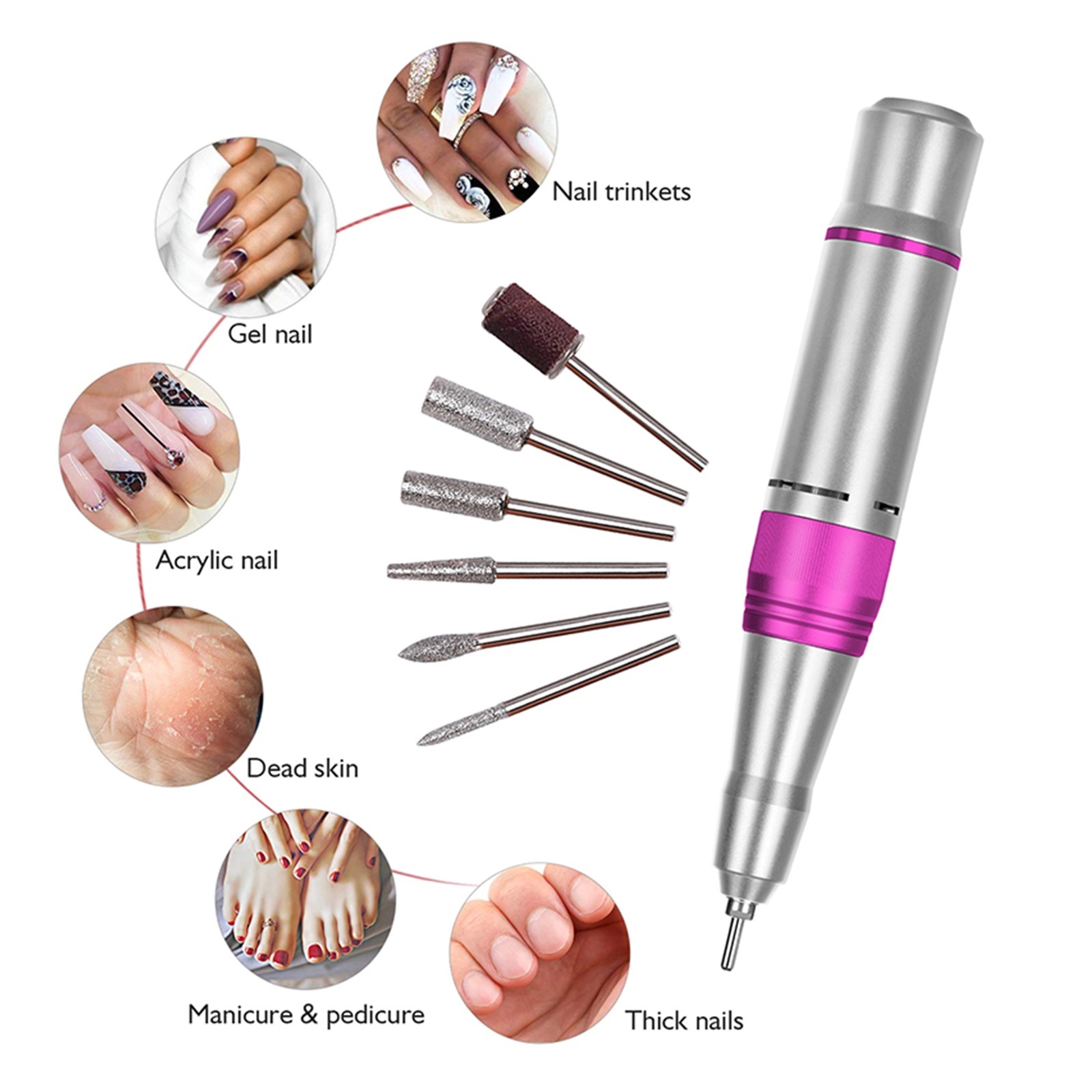 35000RPM Nail Drill Machine, Professional Electric Manicure Machine, Milling Cutters Nail, Art Electric Nail File Sets For Manicure ,Low Noise