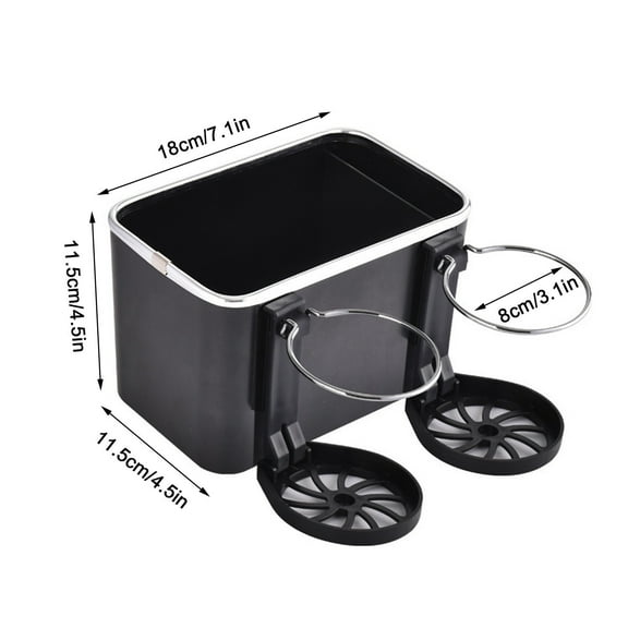Tarmeek Car Armrest Storage Box Water Cup Holder Car Tissue Storage Box with a Foldable Cup Holder, Multifunctional Universal Car Console Armrest Organizer for Water Cup, Paper Towels, Cellphones