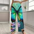 thumbnail image 2 of Blue Butterfly Floral Print Pajama Pants Loose Pajamas Female Breathable Home Trousers Leisure Sleeping Pants Large Size, 2 of 6