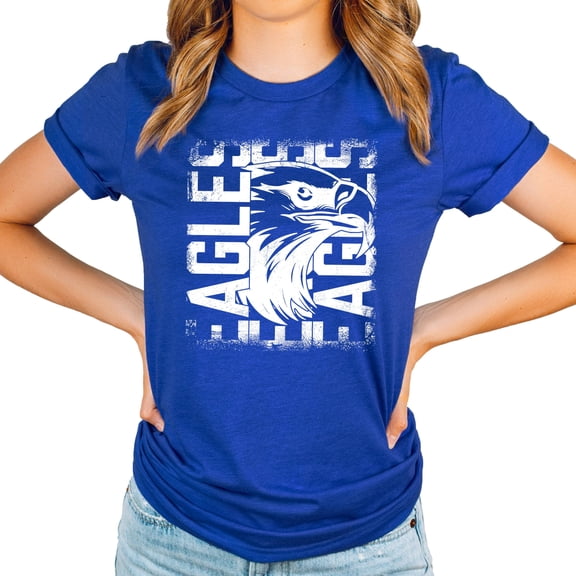 Eagles Shirt for Teens Women and Men Team Game Day T-Shirts School Spirit Tee Vintage Royal Shirt Adult Large