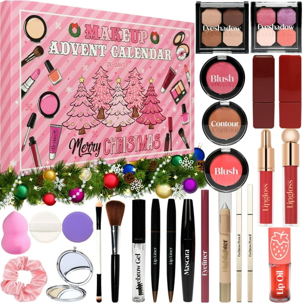 Calendario de Adviento de maquillaje GDWDGJ, 24 piezas, set de regalo de Navidad