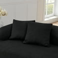 thumbnail image 4 of Sofa in Lamb's Wool Fabric, Modern Minimalist Style, Compressed (No Assembly Required), Comfy for Living Room & Bedroom - Black, 4 of 9