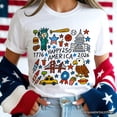 thumbnail image 2 of Happy 250 America Doodle T-Shirt, Patriotic USA 1776-2026 250th Anniversary Tee, 2 of 5