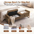 thumbnail image 2 of Aemeios 67" Velvet Storage Bench for Bedroom End of Bed with Double Lids Storage and Gold Legs, Brown, 2 of 9